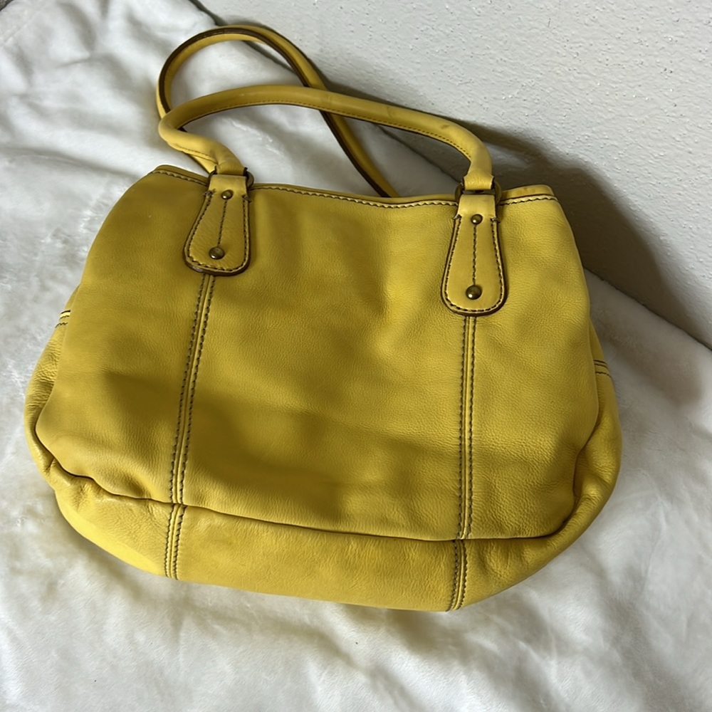 FOSSIL LEATHER YELLOW BAG - Picture 5 of 7